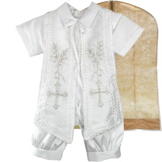 Foto 4 | Foto 4 | Traje Ropon Bautizo Niño + Kit Vela Trajecito Bebé Espigas Blanco