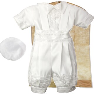 Foto 3 | Foto 3 | Traje Bautizo Niño Bombacho Ropón + Kit Vela + Boina Israel Blanco
