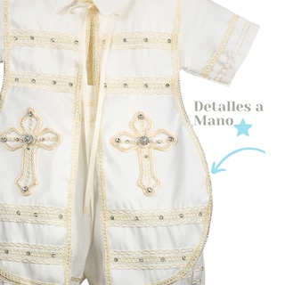 Foto 4 | Foto 4 | Traje Ropon Bautizo Niño + Kit Vela Trajecito Bebé Ivan Beige