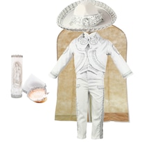 Bautizo Charro Traje Niño + Kit Vela + Botas Bebé Blanco