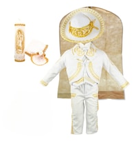 Bautizo Charro Traje Niño + Kit Vela Bebé Blanco Dor