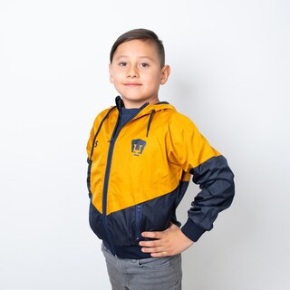 Foto 1 | Foto 1 | Chamarra Rompevientos Pumas Diseño Oficial en Oro y Azul Infantil