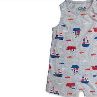 Foto 2 | Foto 2 | Pañalero Estampado Barcos Losan Color Gris Para Bebé Niño