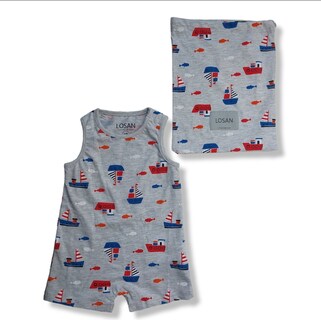 Foto 4 | Foto 4 | Pañalero Estampado Barcos Losan Color Gris Para Bebé Niño