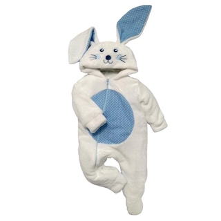 Foto 1 | Foto 1 | Mameluco Baby Kisses 1340-24 Blanco con Azul Conejo con Gorro Bordado