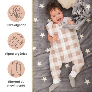 Foto 2 | Foto 2 | Saquito Para Dormir Nap Para Bebés Con Abertura Para Pies Algodón - Gingham Beige