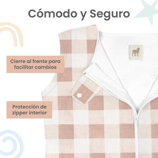 Foto 3 | Foto 3 | Saquito Para Dormir Nap Para Bebés Con Abertura Para Pies Algodón - Gingham Beige