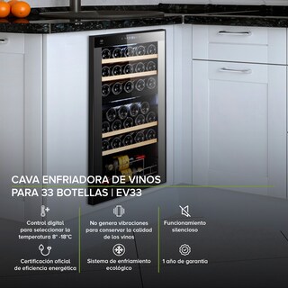 Foto 2 | Foto 2 | Cava Enfriadora de Vinos Avera Ev33 para 33 Botellas color Negro