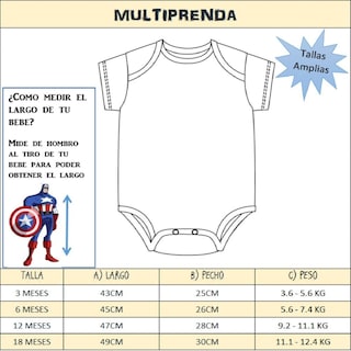 Foto 5 | Foto 5 | Pañalero Algodón Con Gorro Marvel Capitán América Azul