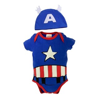 Foto 1 | Foto 1 | Pañalero Algodón Con Gorro Marvel Capitán América Azul