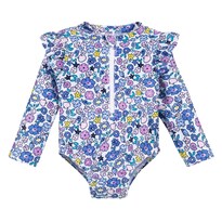 Traje De Baño Gerber 1 Pieza Morado Azul Upf 50+ Niña