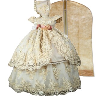 Foto 3 | Foto 3 | Ropón Vestido Bautizo Niña Zapatos + Kit Vela Bordado Champaña