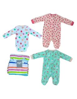 Foto 2 | Foto 2 | Kit 4 Piezas Bebé Niña Onesies Mamelucos Pañalero Y Cobija Multicolor Op2207hk