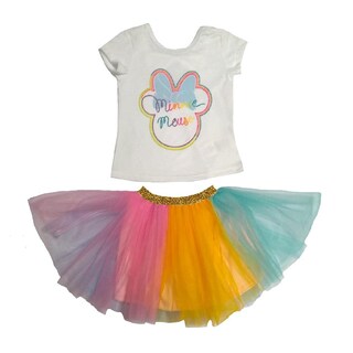 Foto 1 | Foto 1 | Conjunto Disney Minnie con Falda Tutú Multicolor para Niña 2 Piezas