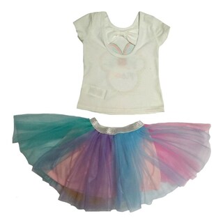 Foto 2 | Foto 2 | Conjunto Disney Minnie con Falda Tutú Multicolor para Niña 2 Piezas