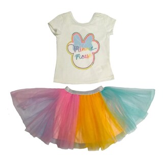 Foto 1 | Foto 1 | Conjunto Disney Minnie con Falda Tutú Multicolor para Niña 2 Piezas