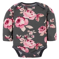 Pañalero Modern Moments Rosa Gris Flores Body Bebé Algodón