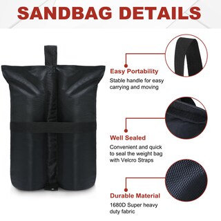 Foto 3 | Foto 3 | Bolsas de Peso Abccanopy Heavy Duty Negras (84 Kg) Para Toldo - Venta Internacional