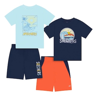 Foto 1 | Foto 1 | Skechers Conjunto Deportivo Para Niño, 4 Piezas Con Camisetas Y Shorts Súper Cómodos Para Actividades Y Juego