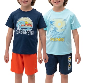 Foto 2 | Foto 2 | Skechers Conjunto Deportivo Para Niño, 4 Piezas Con Camisetas Y Shorts Súper Cómodos Para Actividades Y Juego