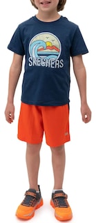 Foto 3 | Foto 3 | Skechers Conjunto Deportivo Para Niño, 4 Piezas Con Camisetas Y Shorts Súper Cómodos Para Actividades Y Juego
