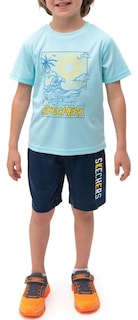 Foto 4 | Foto 4 | Skechers Conjunto Deportivo Para Niño, 4 Piezas Con Camisetas Y Shorts Súper Cómodos Para Actividades Y Juego