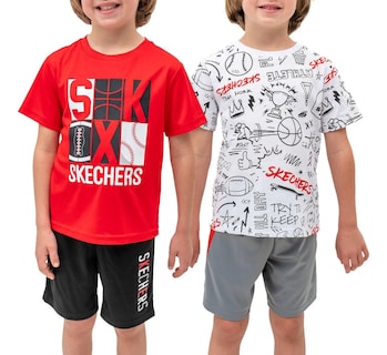 Foto 2 | Foto 2 | Skechers Conjunto Deportivo Para Niño, 4 Piezas Con Camisetas Y Shorts Súper Cómodos Para Actividades Y Juego