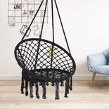 Silla Colgante Macrame Aleissi Negra para Interior o Exterior