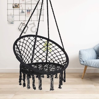 Foto 1 | Foto 1 | Silla Colgante Macrame Aleissi Negra para Interior o Exterior