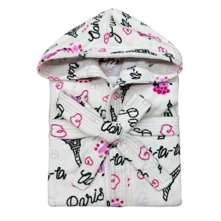 Foto 3 | Foto 4 | Bata De Baño Infantil Con Gorro Blanco Paris 4-6
