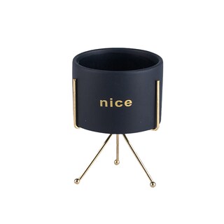 Foto 1 | Foto 1 | Macetero con Soporte de Hierro Iliosinnova Nice 17 cm de alto Azul Marino de Cerámica