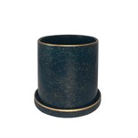 Macetero Iliosinnova 18cm de alto azul marino con base