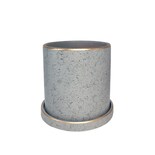 Macetero Borde Dorado Iliosinnova 18 cm de alto Gris con bandeja de Base