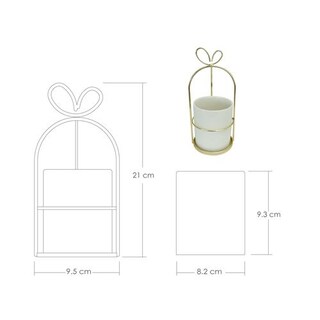 Foto 2 | Foto 2 | Macetero con Asa de Hierro Ilios Innova Vaso Organizador de Cerámica Multifuncional Dorado