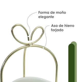 Foto 3 | Foto 3 | Macetero con Asa de Hierro Ilios Innova Vaso Organizador de Cerámica Multifuncional Dorado