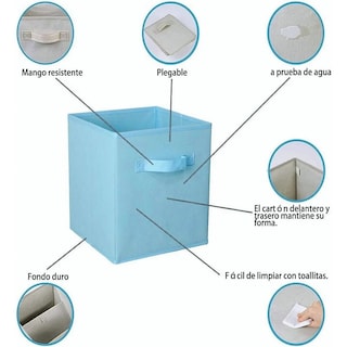 Foto 3 | Foto 3 | Cajas de Almacenamiento Malubero Plegable color Azul 3 Piezas