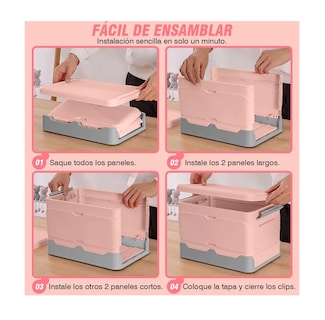 Foto 6 | Foto 6 | Caja Plegable de Almacenamiento Belug Rosa 2 Unidades