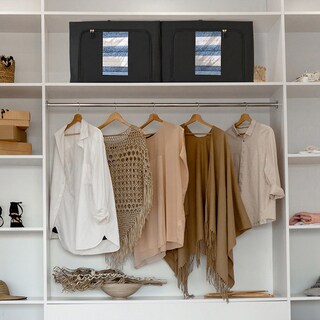 Foto 6 | Foto 6 | Cajas Flexibles de Almacenamiento y Organización Beautifull Home Negras 2 Piezas