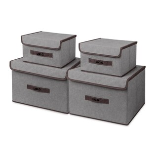 Foto 1 | Foto 1 | Cajas Organizadoras 4 Units De Tela Plegable C/ Tap Belug, Gris