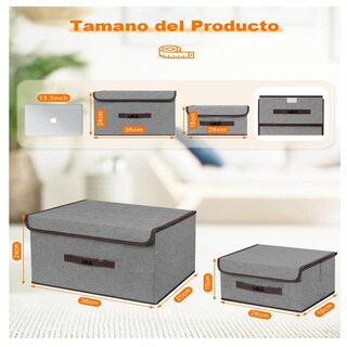 Foto 3 | Foto 3 | Cajas Organizadoras 4 Units De Tela Plegable C/ Tap Belug, Gris