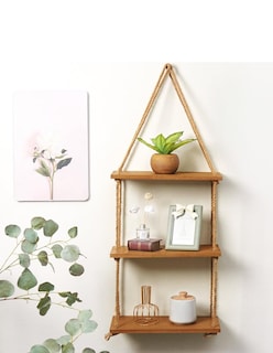Foto 6 | Foto 6 | Estantería Colgante de Madera de 3 Niveles para Pared Café
