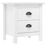 Mesita De Noche Vidaxl Skm Hill Range De Madera De Pino Maciza Blanca - Venta Internacional.