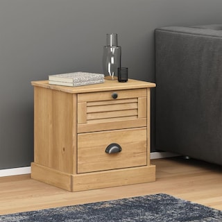 Foto 2 | Foto 2 | Mesita De Noche Vidaxl Vigo De Madera Maciza De Pino Marrón 40 X 35 X 40 Cm - Venta Internacional.