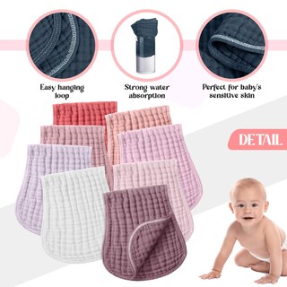 Foto 5 | Foto 5 | Paños de Muselina Frienda Algodón para Bebés 8 Piezas - Venta Internacional