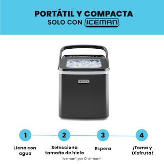 Foto 6 | Foto 6 | Chefman - Iceman: Máquina De Hielo Portátil Con Autolimpieza, 9 Cubos En 7 Minutos