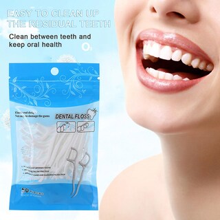 Foto 2 | Foto 2 | Palitos De Hilo Dental Huoguo Desechables Para El Cuidado Bucal 50 Unidades - Venta Internacional.