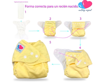Foto 6 | Foto 6 | Pañal De Tela Para Bebés Reutilizable Ecológico Doble Barrera Ecobaby Original