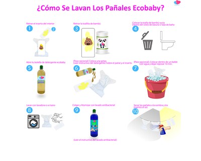 Foto 7 | Foto 7 | Pañal De Tela Para Bebés Reutilizable Ecológico Doble Barrera Ecobaby Original