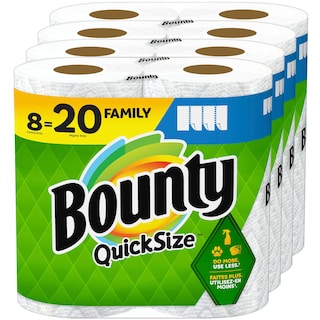 Foto 1 | Foto 1 | Toallas De Papel Bounty, Tamaño Rápido, 8 Rollos Familiares = 20 Rollos Regulares - Venta Internacional.