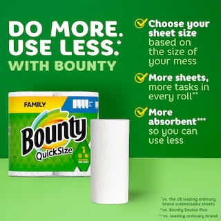 Foto 2 | Foto 2 | Toallas De Papel Bounty, Tamaño Rápido, 8 Rollos Familiares = 20 Rollos Regulares - Venta Internacional.